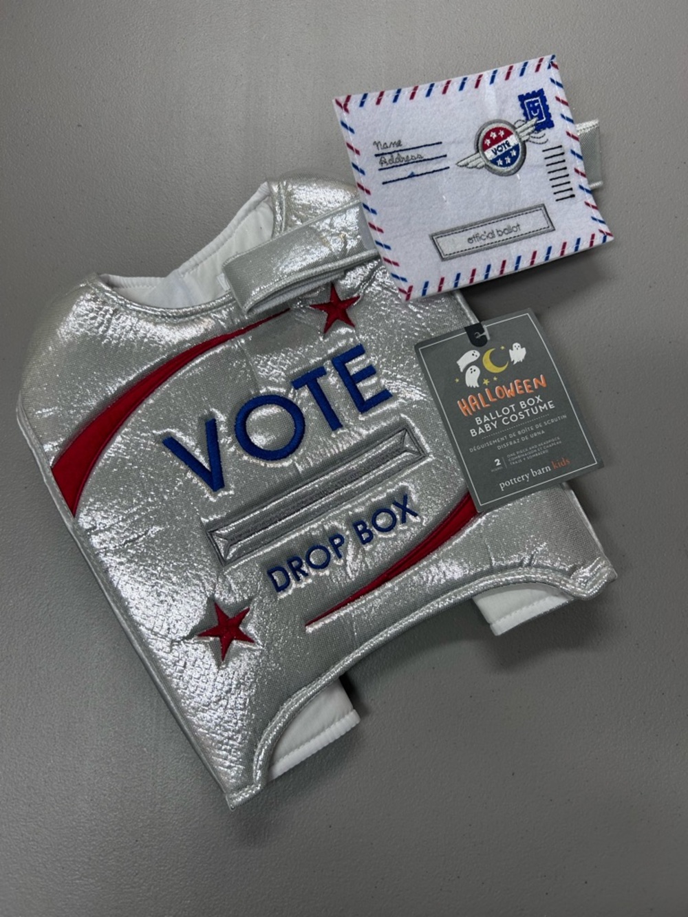 Pottery Barn Ballot Box Vote Costume Baby Halloween Dress Up NWT - Picture 5 of 10
